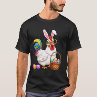 Camiseta Coelho de Orelhas de Galinha de Páscoa Gráfico Hom