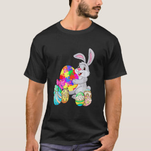 Camiseta Coelho de Páscoa Autismo Mãe Feliz Dia das Mães Au