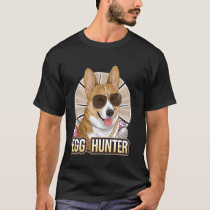 Camiseta Coelho de Páscoa Corgi Caçador de Ovos Amante de C