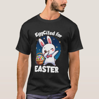 Camiseta Coelho de Páscoa Dabbing Ansioso por Páscoa Menino