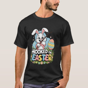 Camiseta Coelho de Páscoa engraçado pescando ovos Férias di