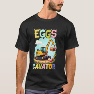 Camiseta Coelho de Páscoa Escavadeira Ovos-Cavador Crianças