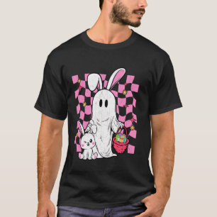 Camiseta Coelho de Páscoa Fantasma Assustador Ovo de Páscoa