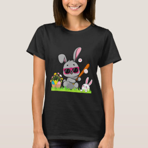 Camiseta Coelho de Páscoa Feliz Dia do Basebol Menino Arrem