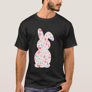 Camiseta Coelho de Páscoa Floral Ovo de Páscoa Primavera