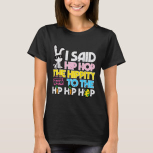 Camiseta Coelho de Páscoa Hip Hop Engraçado para Mulheres M