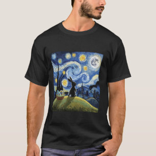 Camiseta Coelho de Páscoa Noite Estrelada Pós-impressionist