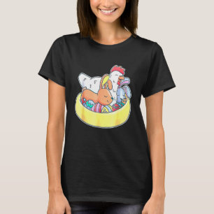 Camiseta Coelho de Páscoa Orelhas de Galinha Ovos Cesta Faz