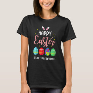 Camiseta Coelho de Páscoa Ovo Puzzle Suporte ao Autismo