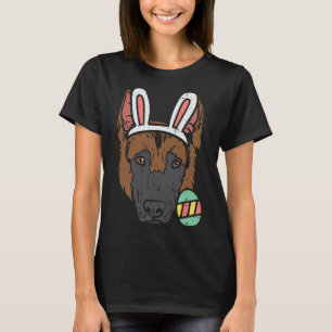 Camiseta Coelho de Páscoa Pastor Alemão Rosto de Cachorro A