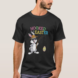 Camiseta Coelho de Páscoa Pescaria Pegando Ovos Diversão Fe