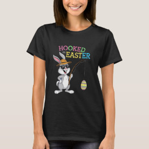 Camiseta Coelho de Páscoa Pescaria Pegando Ovos Diversão Fe