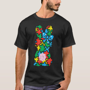 Camiseta Coelho de Páscoa Puzzle Conscientização do Autismo