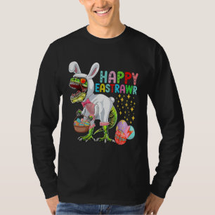 Camiseta Coelho de Páscoa Rex Ovo de Dinossauro 2023 Feliz