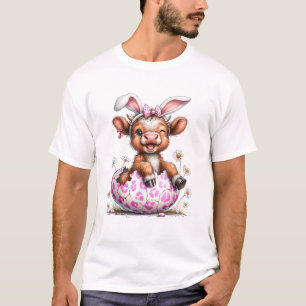 Camiseta Coelho de Páscoa Vaca Engraçada Amante de Vacas da