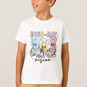 Camiseta Coelho de Radiologia da Páscoa Ovos-raio Visão Téc