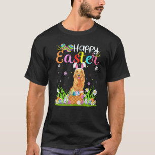 Camiseta Coelho Divertido Caçando Ovos Cachorro Retriever D