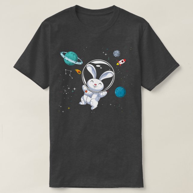 Camiseta Coelho do Amante de os animais do Espaço Uniforme (Frente do Design)