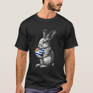 Camiseta Coelho do Coração da Bandeira do Uruguai Orgulho U