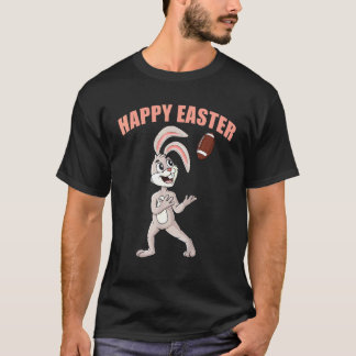 Camiseta Coelho do Dia de Páscoa Pegando um Futebol Meninos