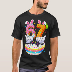 Camiseta coelho do dia de Páscoa seis sete 6 7 meninos meni
