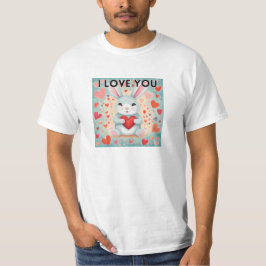 Camiseta Coelho do Dia dos Namorados Amoroso