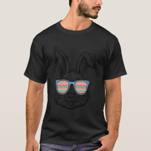 Camiseta Coelho do Dia Feliz da Páscoa Usando Óculos de Sol