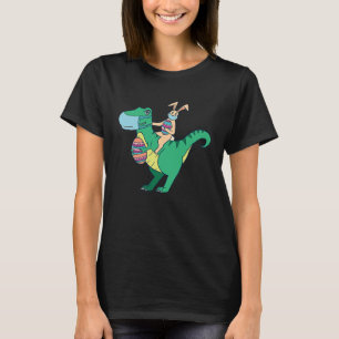 Camiseta Coelho do Dinossauro Rex felz pascoa