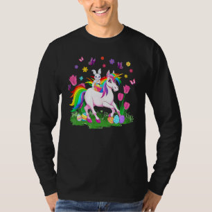 Camiseta Coelho do Ovo Andando no Felz pascoa Unicorn