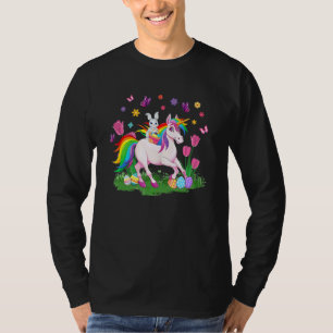 Camiseta Coelho do Ovo Andando no Felz pascoa Unicorn