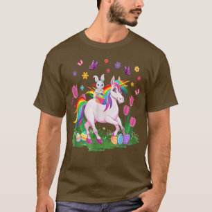 Camiseta Coelho do Ovo Andando no Felz pascoa Unicorn