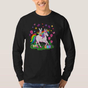Camiseta Coelho do Ovo Andando no Felz pascoa Unicorn