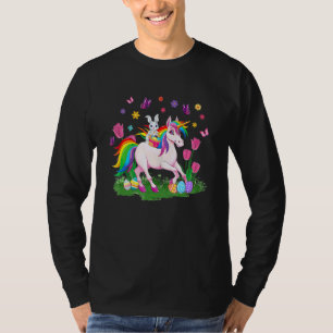 Camiseta Coelho do Ovo Andando no Felz pascoa Unicorn
