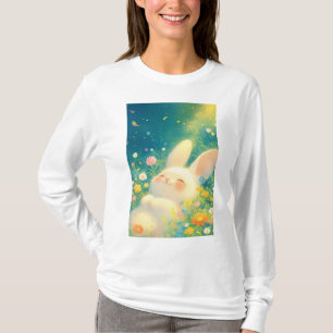 Camiseta Coelho Dorme Entre as Flores