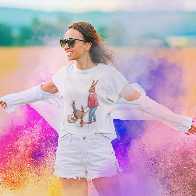 Camiseta Coelho e família da Páscoa-do-ovo (Criador carregado)