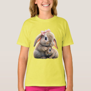 Camiseta Coelho e T-Shirt das Crianças Afetadas