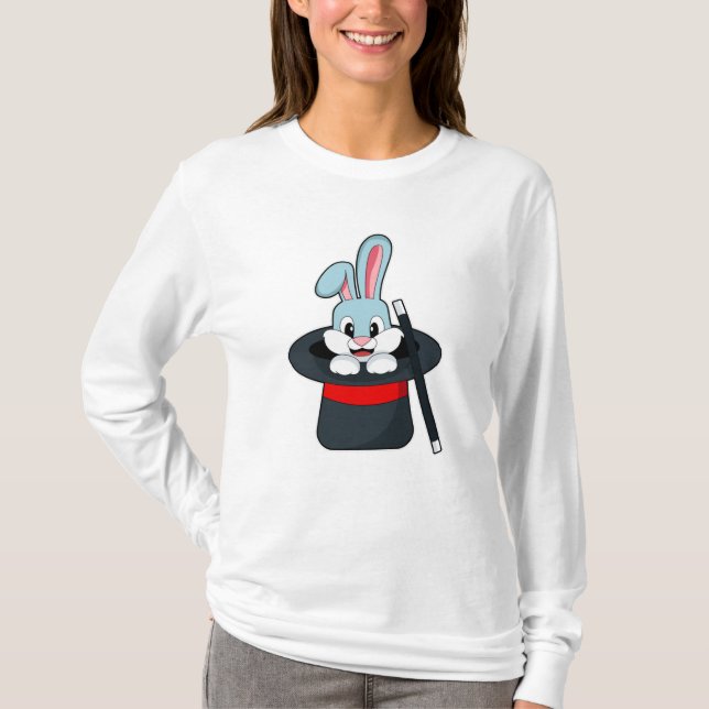 Camiseta Coelho em magia com Wand & Hat (Frente)