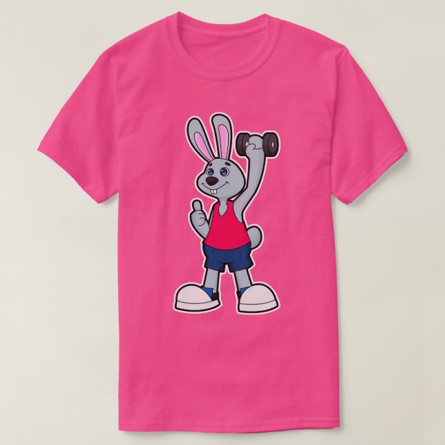 Camiseta Coelho em Malhação com Dumbbell 1 (Frente do Design)