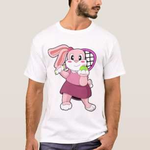Camiseta Coelho em Tênis com raquete Tênis