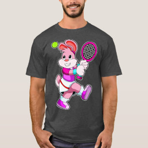 Camiseta Coelho em Tênis com Tênis de raquete Tênis