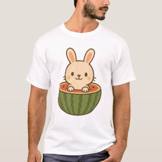 Camiseta Coelho em Watermelon - Fruta Kawaii Cute