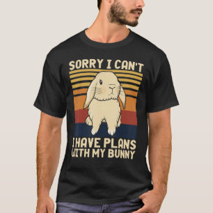 Camiseta Coelho Engraçado, desculpe não ter planos com meu