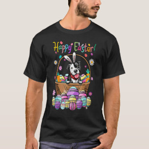Camiseta Coelho Engraçado Pit Bull Dog Feliz Dia de Páscoa