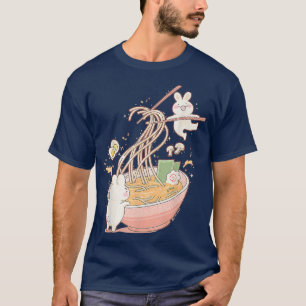Camiseta Coelho Engraçado Ramen Noodle Soup, Anime Kawaii