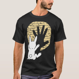 Camiseta Coelho Engraçado Sombra da Mão Coelho
