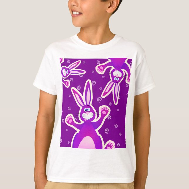 Camiseta Coelho engraçado, t-shirt (Frente)