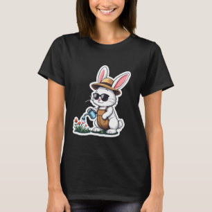 Camiseta Coelho Feliz da Páscoa Jardim Jardineiro Garde