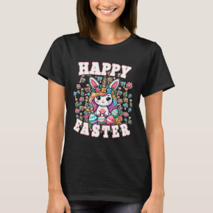 Camiseta Coelho Feliz da Páscoa Unicórnio Coelho da Páscoa