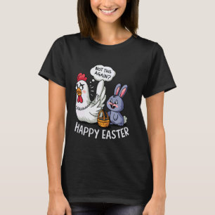 Camiseta Coelho Feliz de Páscoa Frango Não Novamente Homens