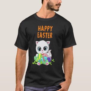Camiseta Coelho Feliz Páscoa Gato Humor Páscoa Gráfico